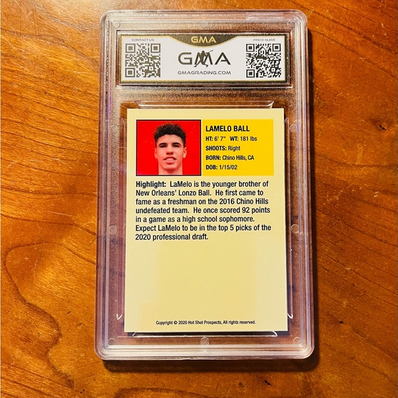 2020 Aceo Custom Lamelo Ball Hot Prospects Rookie Card GMA Graded 10 Mint - Picture 2 of 4